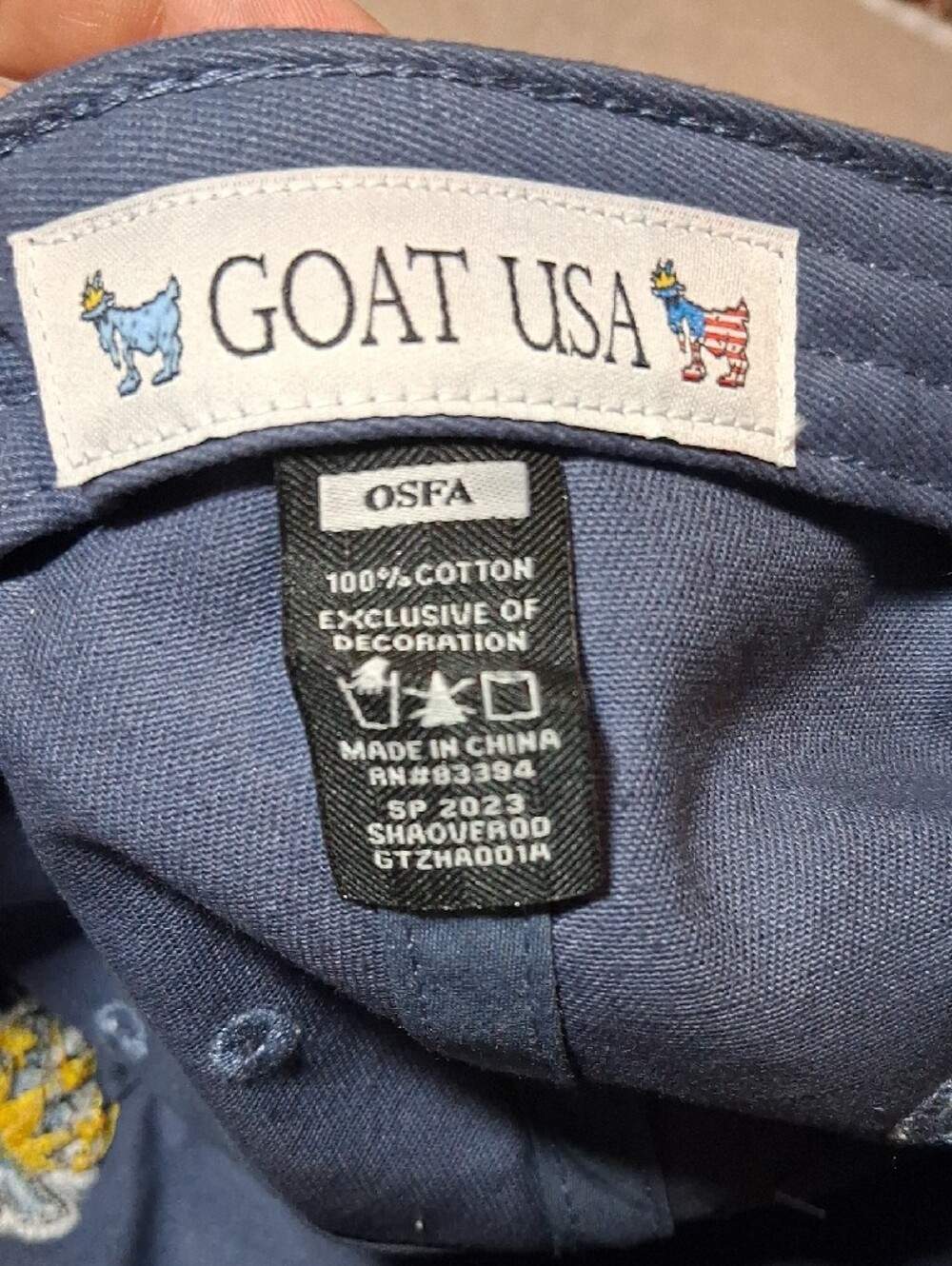 Kids Navy Baseball Cap with Crowned Goat Patch - Picture 5 of 7